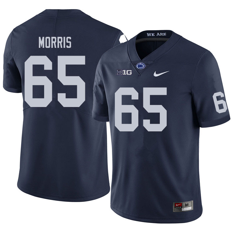Men #65 Hudson Morris Penn State Nittany Lions College Football Jerseys Sale-Navy